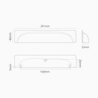 Corston-Elm Muschelgriff (164 mm) – Poliertes Nickel