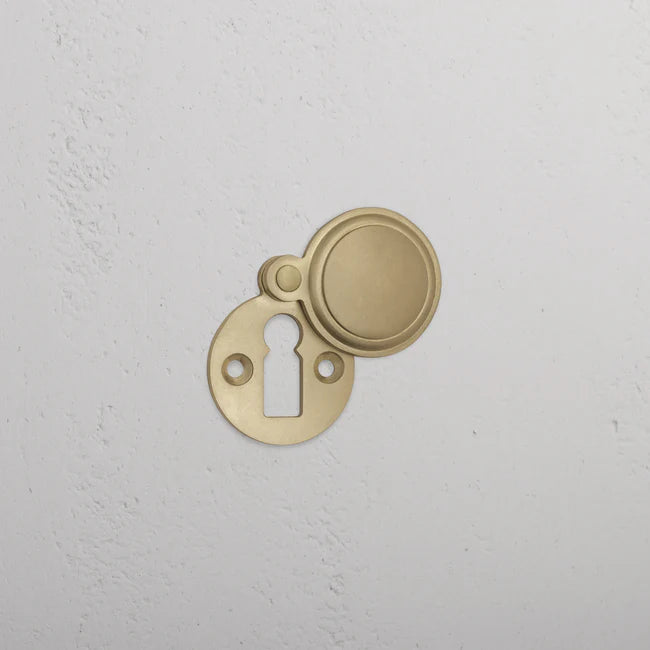 Corston Canning Schlüsselrosette mit Abdeckung – Antikes Messing