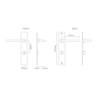 Corston Clayton Langschildgarnitur mit gefedertem Türgriff und Drehknopf – Poliertes Nickel
