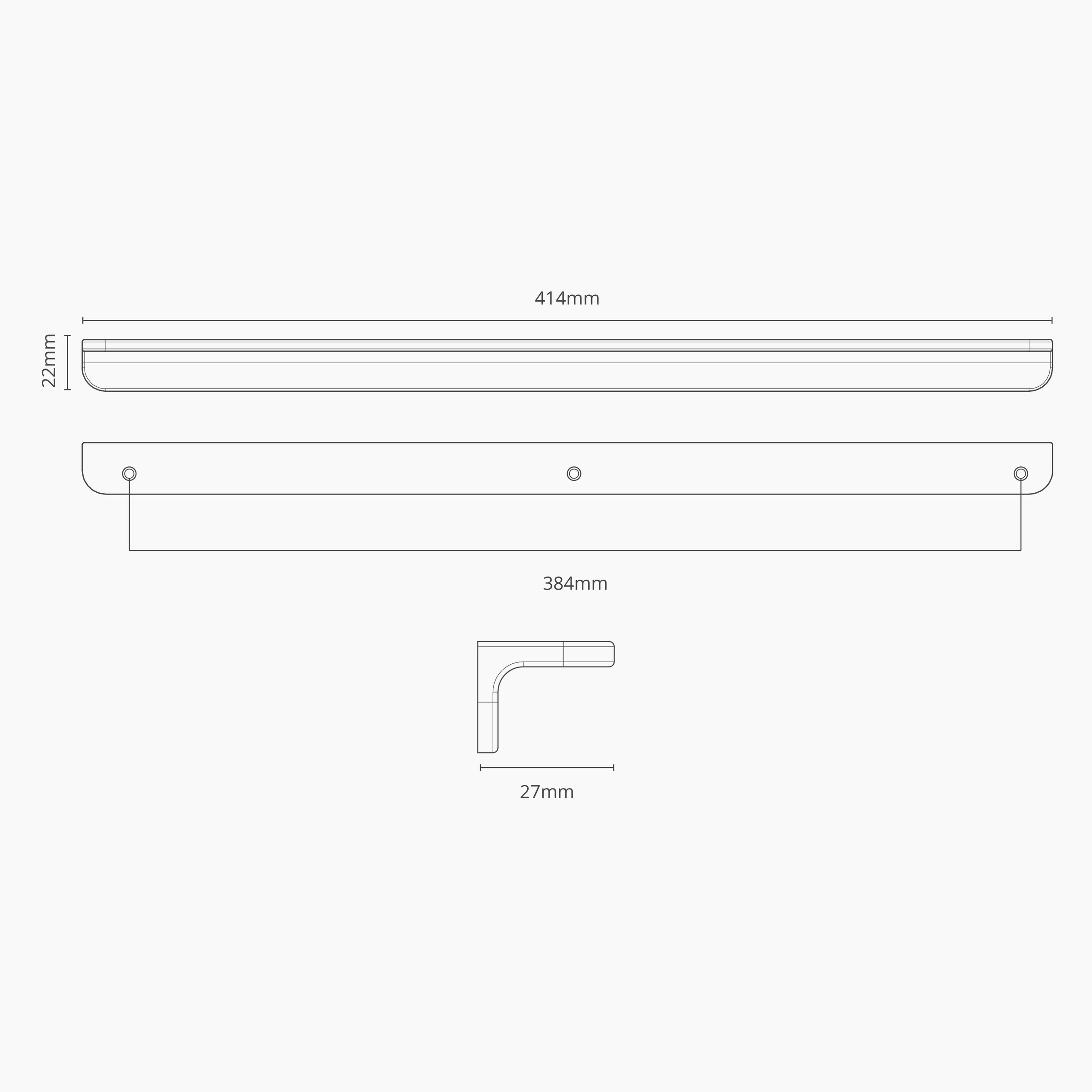 Corston-Oxford Kantengriff (384 mm) – Antikes Messing 