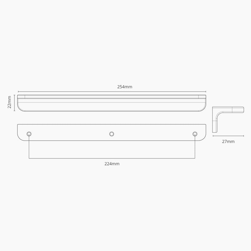 Corston-Oxford Kantengriff (224 mm) – Poliertes Nickel  