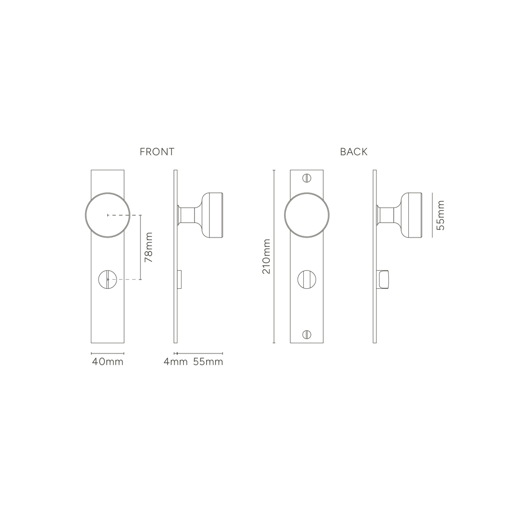 Corston Onslow Langschildgarnitur mit gefedertem Türknauf und Drehknopf – Poliertes Nickel