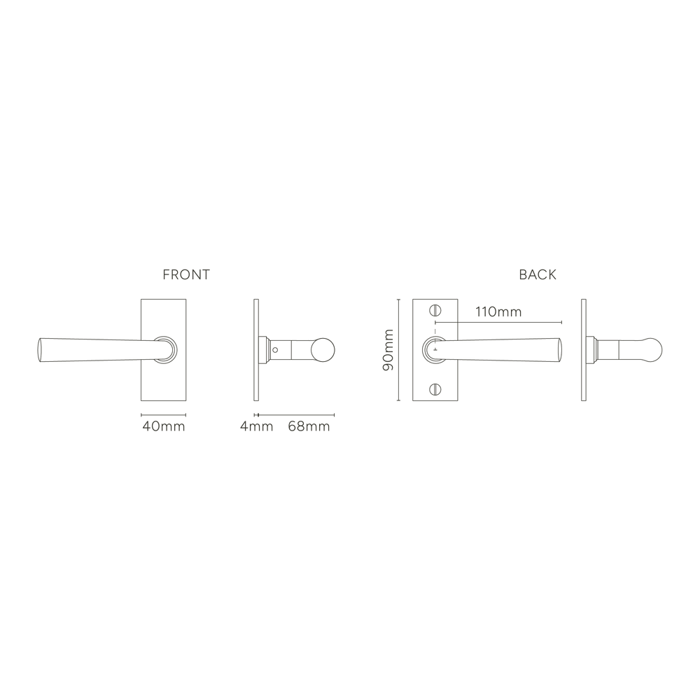 Corston Apsley gefederter Türgriff mit Kurzschild – Poliertes Nickel