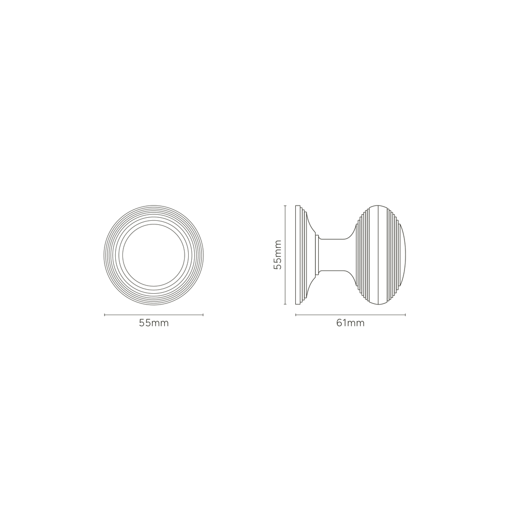 Corston Poplar gefederter Türknauf – Antikes Messing