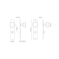 Corston Onslow Langschildgarnitur mit gefedertem Türknauf und Drehknopf – Antikes Messing