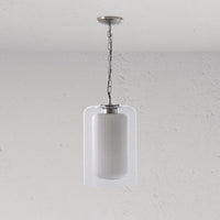 Corston Windsor hängende Medium-Deckenleuchte Opalglas - Poliertes Nickel