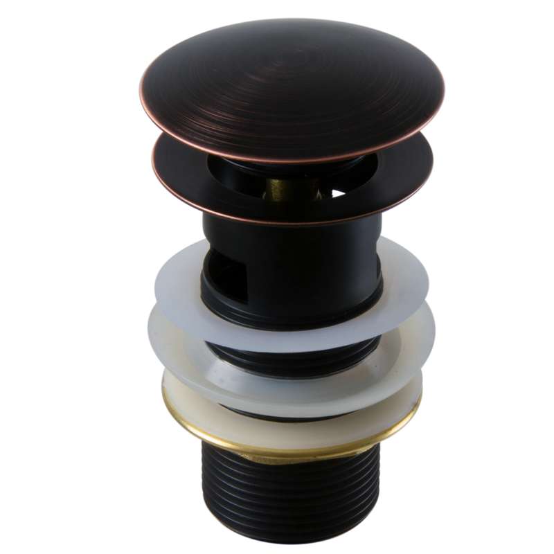 PaulGurkes Excenter Ablaufgarnitur Schwarz Nostalgie Pop-Up mit Überlauf